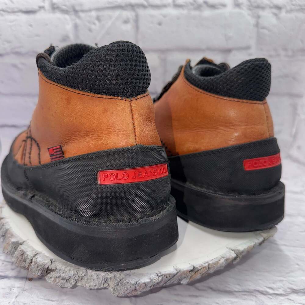 VTG Polo Jeans Co. Ralph Lauren Men’s 10D Hiking Sport Mountain Leather Boots - Picture 4 of 12